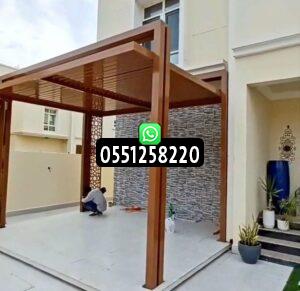 أحدث تصاميم مظلات حدائق خشبية