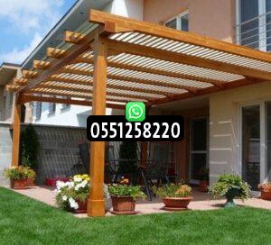 تركيب مظلات خشبية