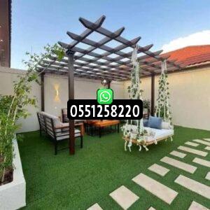 تصميم وتنسيق احواش الفلل وتزيين ممرات